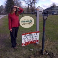 Massage Vermont's sign is up on Elm Street
